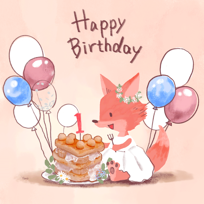 イラスト「１歳のための誕生日ケーキ」