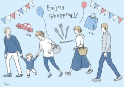 家族で買い物　Shopping with family